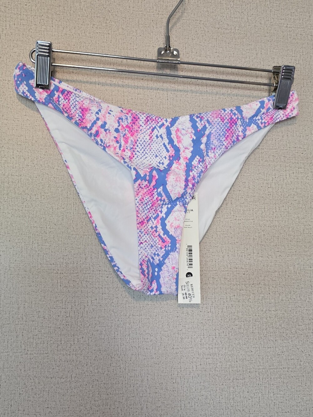 Aqua Swim Pink & Blue Snakeskin Bikini Bottom